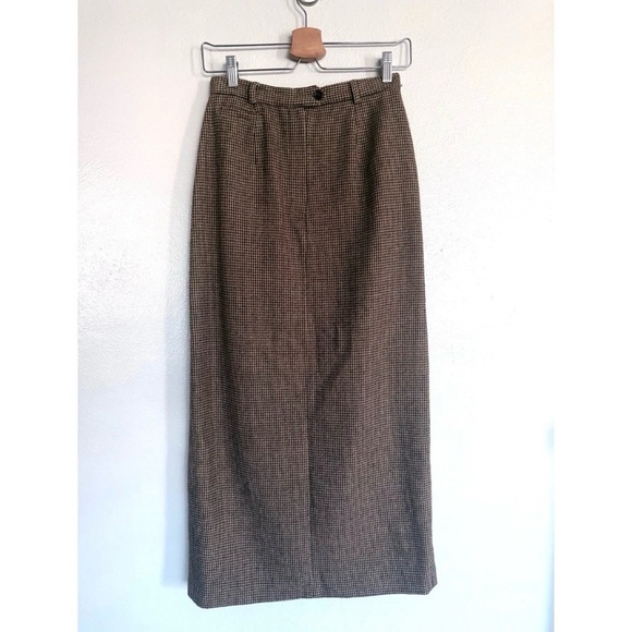 Ralph Lauren Dresses & Skirts - Stunning 100% wool Ralph Lauren brown tweed midi maxi pencil skirt